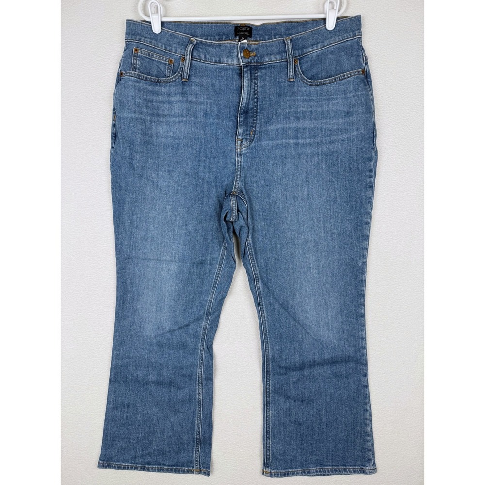 J.Crew Mid-Rise Flare Crop Jeans Womens 34 Blue Denim BO692
